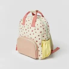 Nova Mochila Infantil com Estampa de Morango, Bolsa Escolar para Meninas, Mochila Infantil com Cores Contrastantes