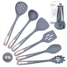 Conjunto de utensílios de cozinha de silicone de 7 peças, novo, com suporte para pendurar, adequado para uso doméstico,