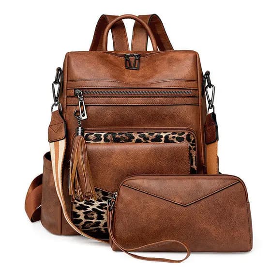 Nova Mochila Feminina de Inverno em PU, Estilo Retrô Europeu e Americano, Multifuncional, de Alta Qualidade com Franjas