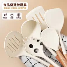 Espátula grossa antiaderente, silicone de qualidade alimentar, nova colher de sopa para uso doméstico, escumadeira.