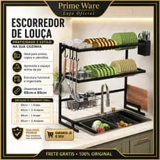 Escorredor De Louça Aço Inox Organizador Louça Pratos Copos Talheres Para Cozinha Com 4 presentes