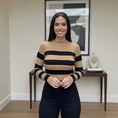 Blusa de Frio Feminina Gola Redonda Manga Longa Estilo Cacharrel Trico Básico Elegante Versátil