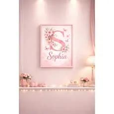 1 peças Quadros Decorativos Borboleta bailarina Rosa Flores infantil Decoração Quarto Sala menina