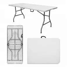 1.80m Mesa Dobrável Portátil Vira Maleta para Festas Camping Escritório Mesa Dobravel Portatil Mesa de Jantar Mesa Dobrá