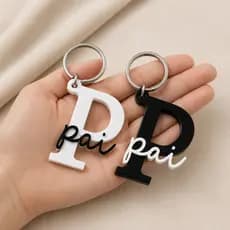 Chaveiro Pai Dia Dos Pais Letra P Presente Personalizado Lembrancinha