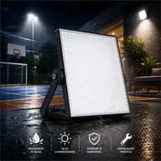 Refletor LED Modular 10W – Iluminação Potente para Quadras e Varandas com Máximo Desempenho