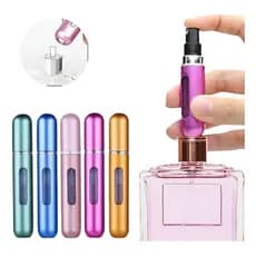 5 Frascos De Perfume Decant 5ml Recarregáveis Portátil Varia Varias Cores