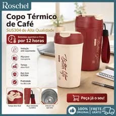 Copo Térmico Inox SUS304 Térmico Quente e Frio 520ml 620ml Café Chá Água Gelada Portátil Viagem