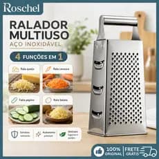 Ralador Aço Inox 4 Faces Resistente Cozinha Para Verduras Legumes Queijo Multiuso Alta Qualidade