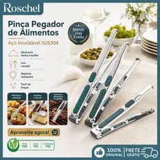Pegador De Inox SUS304 Food Grade para Churrasco Carne Salada Cozinha Multiuso Resistente