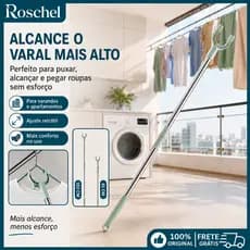 Pegador De Objetos Roupas Ajustável Retrátil Garra Forte para Varal Extensor Manual Resistente