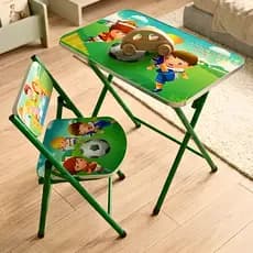 Jogo de Mesa e Cadeira Infantil Menino Educativa Dobrável Reforçada Premium