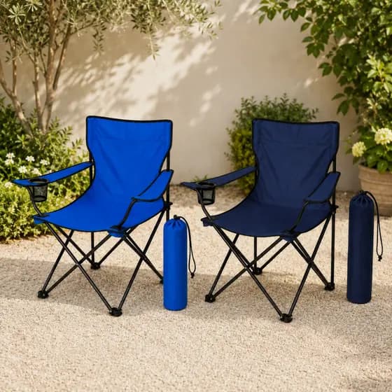 Cadeira Portátil Dobrável com Bolsa de Transporte Suporta 120kg Porta Copos Praia Camping Show 4 Cores