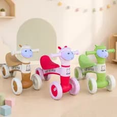 Bicicleta de Equilíbrio Infantil Sem Pedal 4 Rodas Andador Baby modelo Ovelha