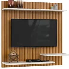 Painel TV até 32” Madri Ripado Suspenso Para Sala Pequena Compacto Moderno