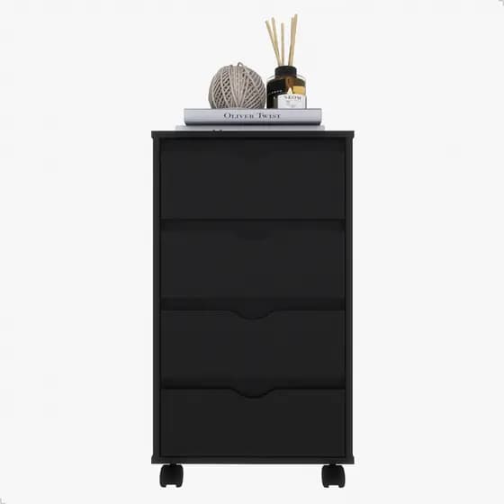Organizador Multiuso 4 Gavetas com Rodinhas – Gaveteiro para Quarto ou Escritório