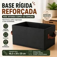 Kit Caixa Organizadora Reforçada Premium | Base Rígida Multiuso para Roupas
