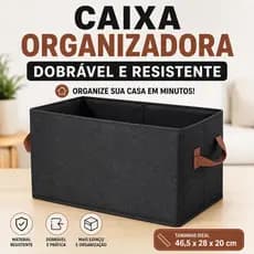 Caixa Organizadora Dobrável Premium Reforçada Base Rígida Multiuso para Armário Closet Roupas