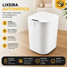 Lixeira HAIXIN-AD16 16L Abertura Automática 2 Pilhas AA (Não Inclusas) Visor de Nível de Bateria