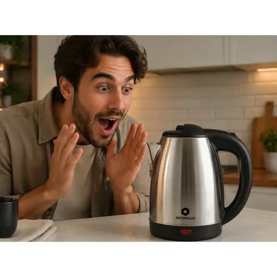 Chaleira Com Aquecedor Inox Prysmalux 1,8 Litros 127V 220V Ideal Café Quentinho Chaleira 1000W