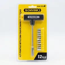 Kit Pontas Bits Com Chave Manual 12 Pçs Bomvink Bom-3112