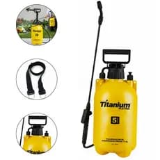 Pulverizador Manual Profissional 5 Litros Spray Borrifador p/ Jardinagem Multiuso Titanium Platina