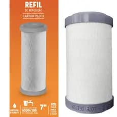 Refil Carbon Block Filtro 7” Acquabios p/Acqua 200 Alta Eficiência Máxima Filtração Troca 6 Meses