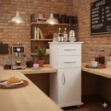 Balcão Organizador de Cozinha com Mobilidade e Gavetas