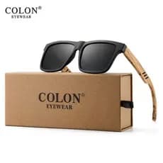 OFFER Óculos de Sol Masculino Colorido lançamento 2024 Proteção UV400 Haste Bambu HIGH QUALITY