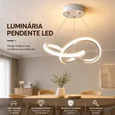Lustre Moderno Pendente LED 3 Cores Bivolt 110V-220V Design Minimalista para Sala de Estar e Quarto