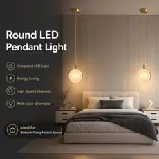 Lustre Pendente LED Pequeno de Luxo com Efeito de Cristais Bolha Iluminação Aconchegante Bivolt Ideal para Quarto