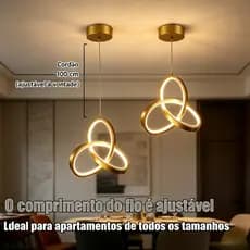 Lustre Pendente LED 3 Cores em 1, Bivolt 110V/220V, Design Nórdico Minimalista, para Sala de Jantar, Quarto e Corredor