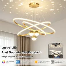 Lustre Pendente LED Moderno Céu Estrelado,3 Cores em 1 luz Bivolt 110V-220V para Sala de Jantar e Quarto