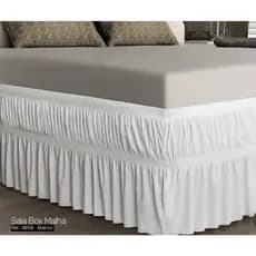 Saia para cama Box Queen com 2 Elásticos em Malha