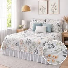 Kit Jogo de Cama Lençol Casal Box Gigante 2,20x2,50 Toque Macio Percal 500 fios Premium com 2 Fronhas