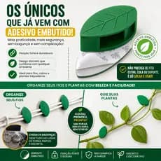 Kit Ganchos Adesivos Discretos para Plantas Trepadeiras e Decoração + Organizador de jardim e Fios | 30 a 60 Unidades