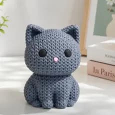 Kit 10 a 40 Mini Gatinhos Decorativos Efeito Tricô Impressão 3D | Colecionáveis | Miniaturas | Brinquedos | Lembrancinha