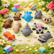 Kit de 10 a 30 TIKITOS/ Wiggles Bichinhos Articulados Surpresa Infantil Colecionáveis Animais Fidget Brinquedo sensorial