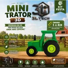 Kit 10 a 40 Unidades Mini Trator 3D | Festas Infantis | Fazendinha | Decoração | Lembrancinhas | Feito em Impressão 3D
