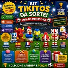 Kit TIKITOS da SORTE | COPA do MUNDO 2026 | Wiggles | Bichinhos Articulados | Colecionáveis | Brinquedo Copa do Mundo