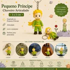Kit 10 a 40 Unidades Chaveiro Pequeno Príncipe Articulado/Flexível | Lembrancinhas | Brinquedos decorativos | Presentes