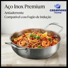 Panela Aço Inox Antiaderente Fundo Triplo Compatível com Fogão de Indução Durável Fácil de Limpar