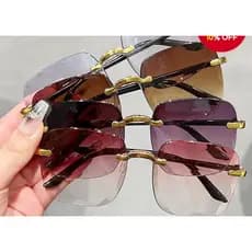 Óculos De Sol Quadrados Sem Moldura Para Mulheres Moda Negrito Minimalista Proteção UV400