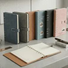 kIT 5/10/15/20 Caderno Fichario PU A5 Elegante Capa Aveludada 119 Folhas Pautadas