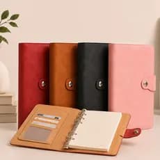 Lançamento Caderno Fichario Planner Premium PU A5 Elegante Capa Aveludada 99 Folhas Pautadas