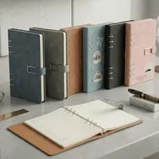 kIT 50 Cadernos Ficharios PU A5 Elegante Capa Aveludada 119 Folhas Pautadas