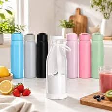 Garrafa Liquidificador Portátil Mini Mixer Juicer Recarregável Shake Cabo USB Elétrico 420ml Colorid