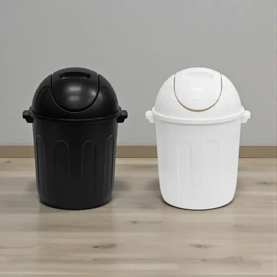 Kit 2 Lixeiras Plásticas Basculantes 12L – Lixeira para Cozinha com Tampa