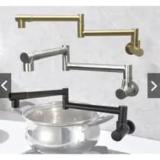 Torneira Gourmet Cozinha De Parede Articulável Dobrável Aço Inoxidável Cor Prata Escovada