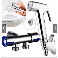 Ducha Higiênica Com Registro Com Dupla Saída De Água Inox Bidê Chuveirinho